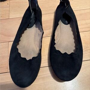 Black Suede Women's Flats 7.5 Audrey Brooke